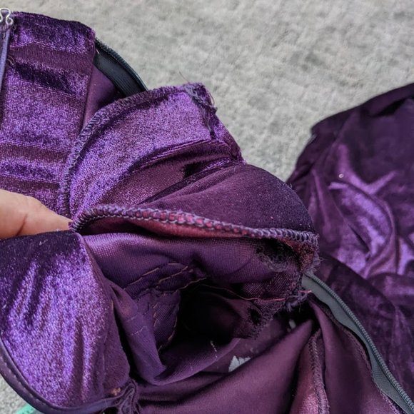 Purple Velvet long Qipao Cheongsam Dress - Picture 8 of 8